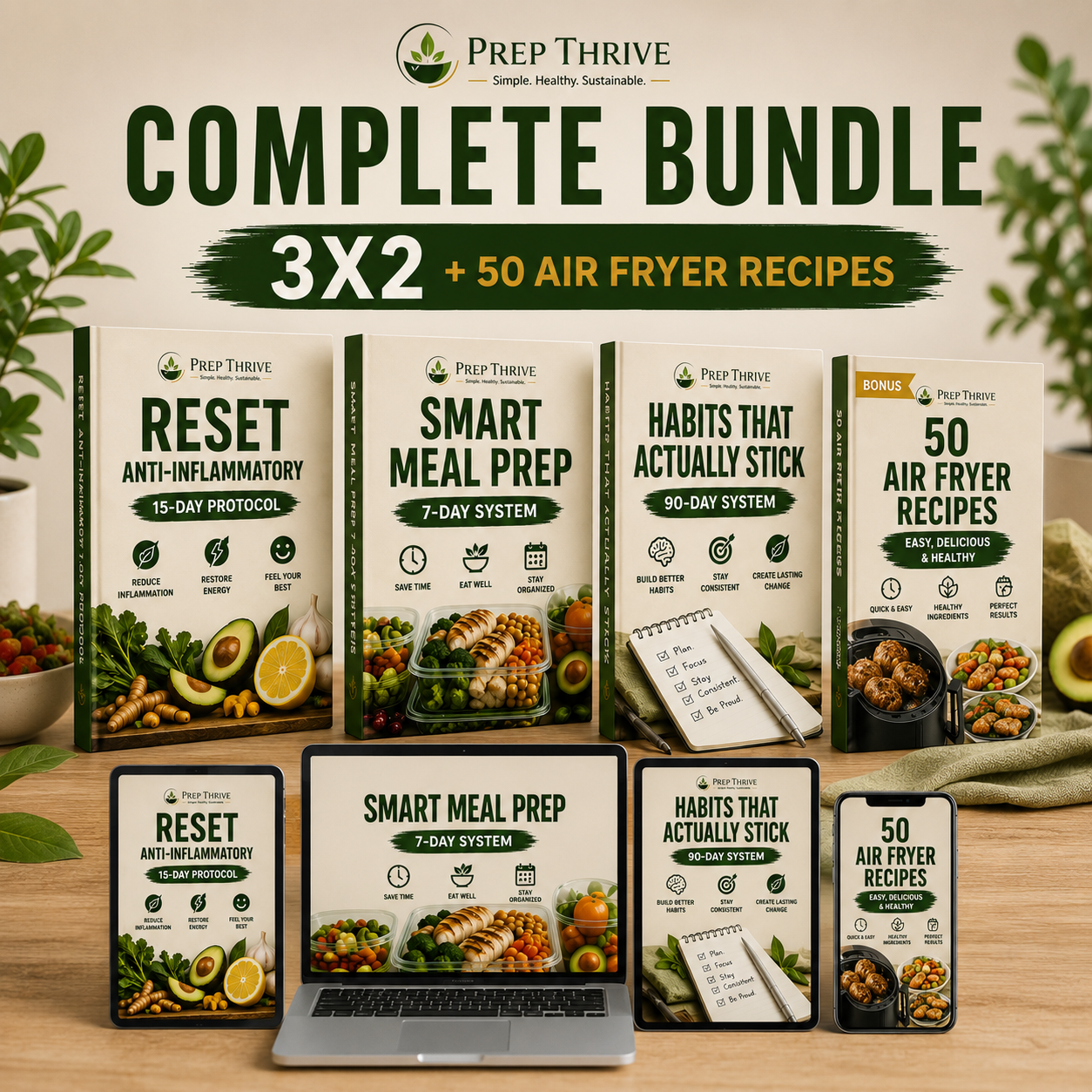 BUNDLE PREP THRIVE + 50 EASY AIR FRYER RECIPES